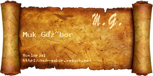 Muk Gábor névjegykártya